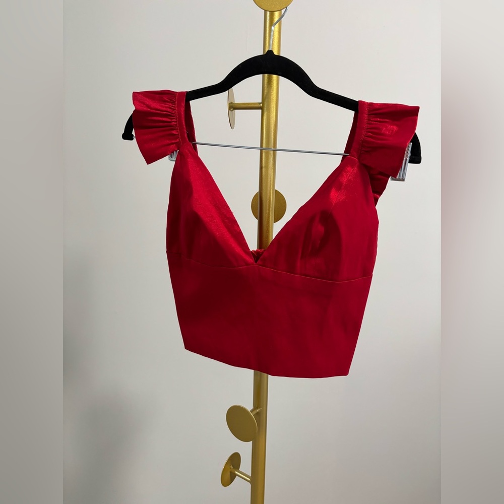 ANDREA ROSSI  Vibrant Red Crop Top